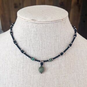 Artisan made Turquoise and Onyx Necklace